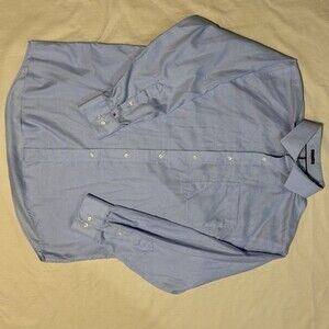 Tommy Hilfiger Men's Button Down‎ Shirt Long Sleeve Size L Blue